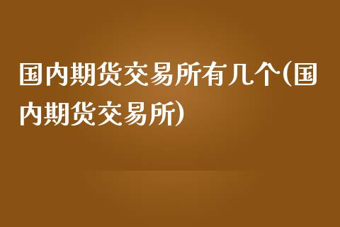 国内期货交易所有几个(国内期货交易所)_https://www.zztgc.com_原油期货_第1张