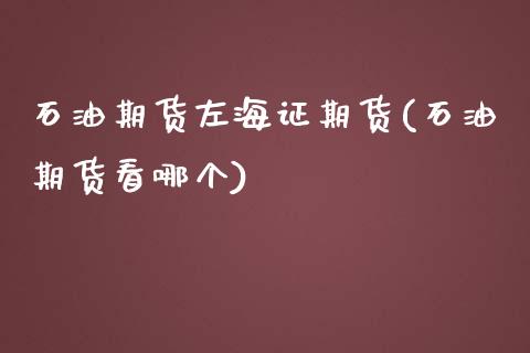石油期货左海证期货(石油期货看哪个)_https://www.zztgc.com_黄金期货_第1张