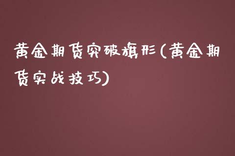 黄金期货突破旗形(黄金期货实战技巧)_https://www.zztgc.com_期货入门_第1张