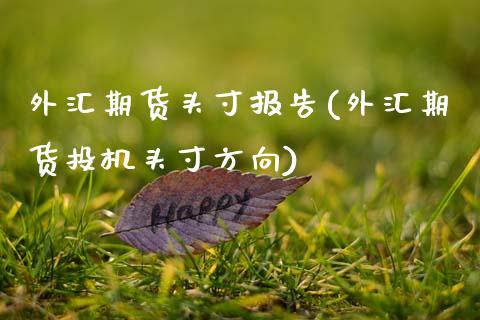 外汇期货头寸报告(外汇期货投机头寸方向)_https://www.zztgc.com_期货直播_第1张