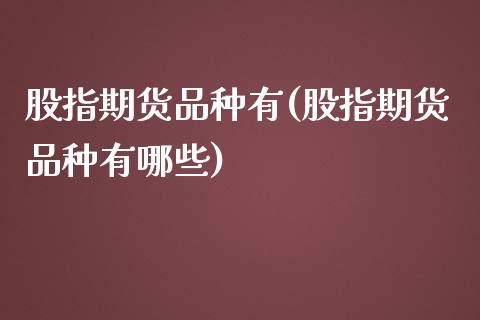 股指期货品种有(股指期货品种有哪些)_https://www.zztgc.com_期货入门_第1张