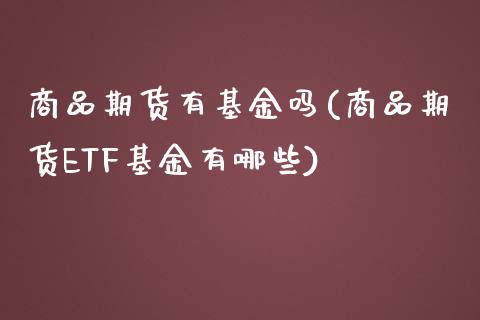 商品期货有基金吗(商品期货ETF基金有哪些)_https://www.zztgc.com_期货直播_第1张