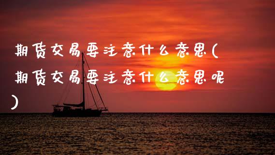 期货交易要注意什么意思(期货交易要注意什么意思呢)_https://www.zztgc.com_原油期货_第1张