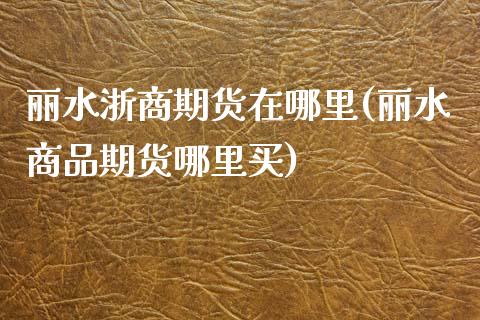 丽水浙商期货在哪里(丽水商品期货哪里买)_https://www.zztgc.com_黄金期货_第1张