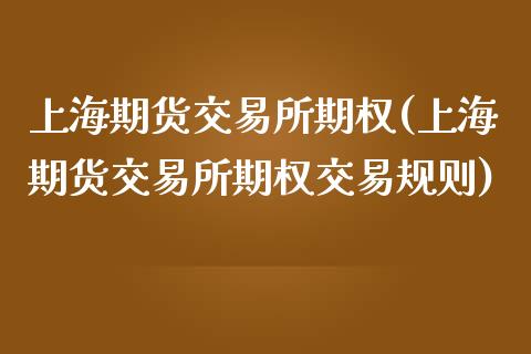 上海期货交易所期权(上海期货交易所期权交易规则)_https://www.zztgc.com_原油期货_第1张