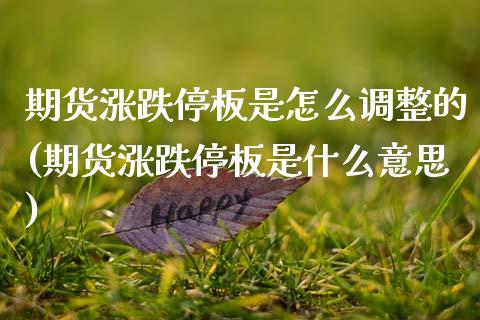 期货涨跌停板是怎么调整的(期货涨跌停板是什么意思)_https://www.zztgc.com_原油期货_第1张