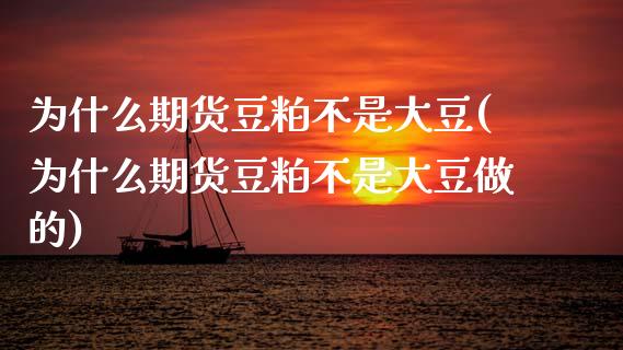 为什么期货豆粕不是大豆(为什么期货豆粕不是大豆做的)_https://www.zztgc.com_黄金期货_第1张