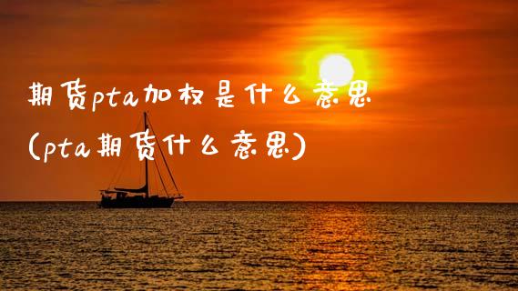 期货pta加权是什么意思(pta期货什么意思)_https://www.zztgc.com_黄金期货_第1张