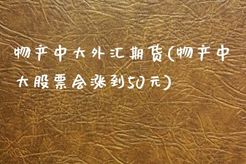 物产中大外汇期货(物产中大股票会涨到50元)_https://www.zztgc.com_原油期货_第1张