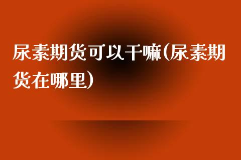 尿素期货可以(尿素期货在哪里)_https://www.zztgc.com_期货行情_第1张