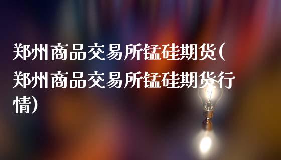 郑州商品交易所锰硅期货(郑州商品交易所锰硅期货行情)_https://www.zztgc.com_黄金期货_第1张