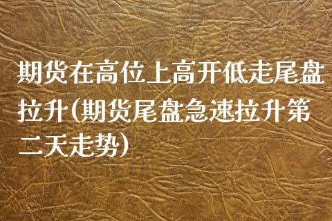 期货在高位上高开低走尾盘拉升(期货尾盘急速拉升第二天走势)_https://www.zztgc.com_期货入门_第1张