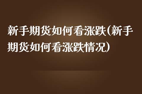 新手期货如何看涨跌(新手期货如何看涨跌情况)_https://www.zztgc.com_期货直播_第1张