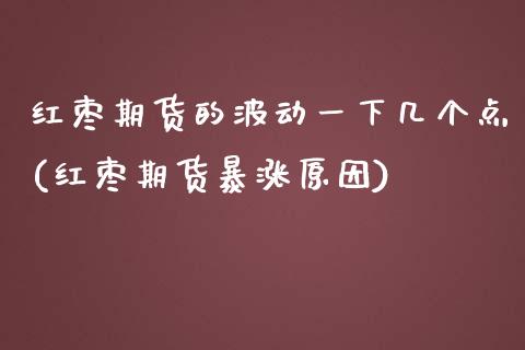 红枣期货的波动一下几个点(红枣期货暴涨原因)_https://www.zztgc.com_期货行情_第1张