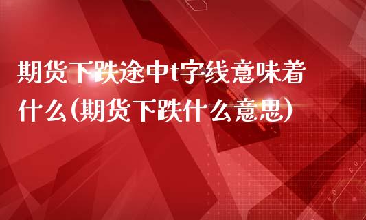 期货下跌途中t字线意味着什么(期货下跌什么意思)_https://www.zztgc.com_原油期货_第1张