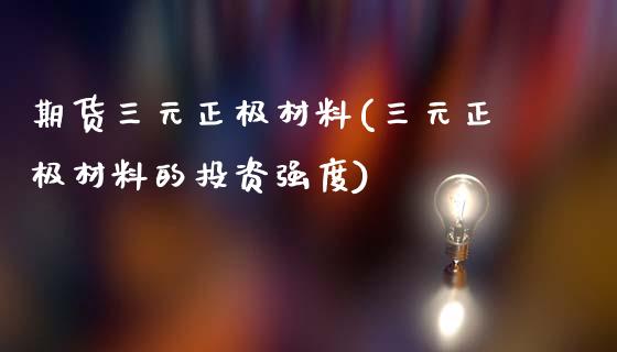 期货三元正极材料(三元正极材料的投资强度)_https://www.zztgc.com_期货行情_第1张