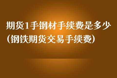 期货1手钢材手续费是多少(钢铁期货交易手续费)_https://www.zztgc.com_黄金期货_第1张