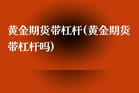 黄金期货带杠杆(黄金期货带杠杆吗)_https://www.zztgc.com_期货行情_第1张