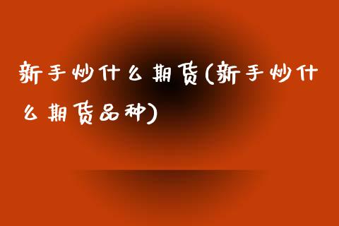 新手炒什么期货(新手炒什么期货品种)_https://www.zztgc.com_原油期货_第1张