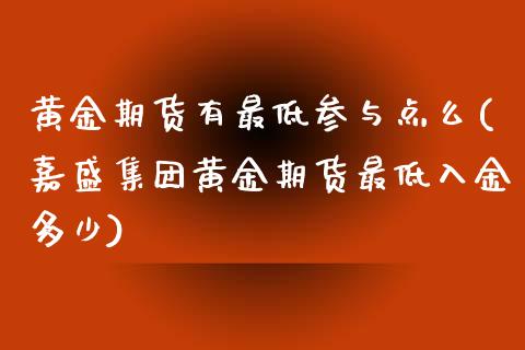 黄金期货有最低参与点么(嘉盛集团黄金期货最低入金多少)_https://www.zztgc.com_黄金期货_第1张
