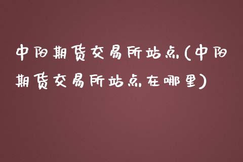 中阳期货交易所站点(中阳期货交易所站点在哪里)_https://www.zztgc.com_期货行情_第1张
