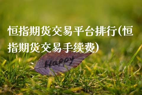 恒指期货交易平台排行(恒指期货交易手续费)_https://www.zztgc.com_期货直播_第1张