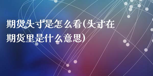 期货头寸是怎么看(头寸在期货里是什么意思)_https://www.zztgc.com_期货行情_第1张