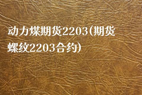 动力煤期货2203(期货螺纹2203合约)_https://www.zztgc.com_期货入门_第1张