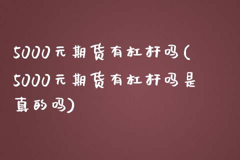 5000元期货有杠杆吗(5000元期货有杠杆吗是真的吗)_https://www.zztgc.com_原油期货_第1张