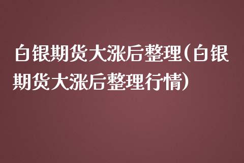 白银期货大涨后整理(白银期货大涨后整理行情)_https://www.zztgc.com_期货开户_第1张