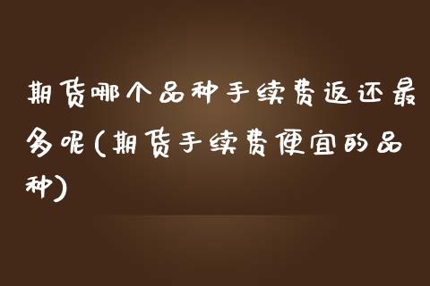 期货哪个品种手续费返还最多呢(期货手续费便宜的品种)_黄金期货_第1张_珍投期货网 期货哪个品种手续费返还最多呢(期货手续费便宜的品种)_https://www.zztgc.com_黄金期货_第1张