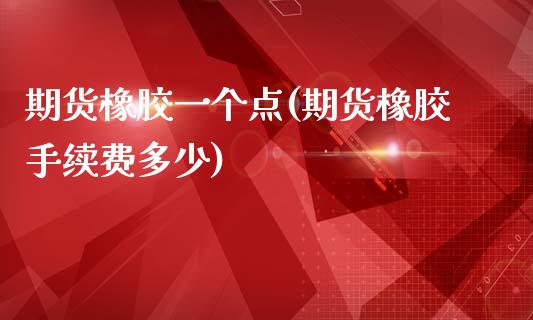 期货橡胶一个点(期货橡胶手续费多少)_https://www.zztgc.com_原油期货_第1张