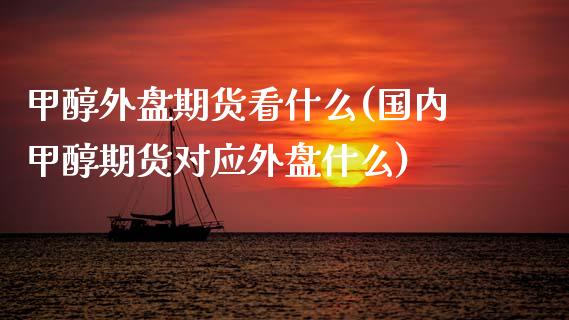 甲醇外盘期货看什么(国内甲醇期货对应外盘什么)_https://www.zztgc.com_期货直播_第1张