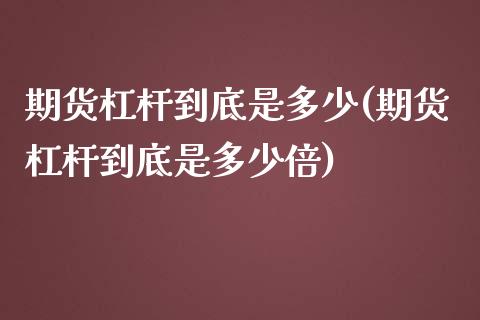期货杠杆到底是多少(期货杠杆到底是多少倍)_期货入门_第1张_珍投期货网 期货杠杆到底是多少(期货杠杆到底是多少倍)_https://www.zztgc.com_期货入门_第1张