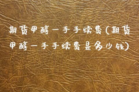 期货甲醇一手手续费(期货甲醇一手手续费是多少钱)_https://www.zztgc.com_期货开户_第1张