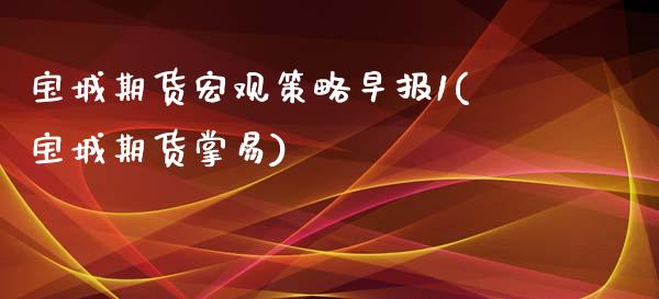 宝城期货宏观策略早报1(宝城期货掌易)_https://www.zztgc.com_期货入门_第1张