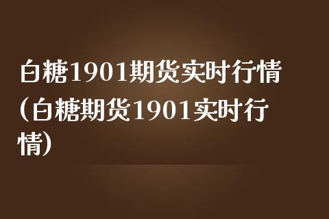 白糖1901期货实时行情(白糖期货1901实时行情)_https://www.zztgc.com_期货开户_第1张