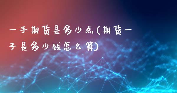 一手期货是多少点(期货一手是多少钱怎么算)_https://www.zztgc.com_黄金期货_第1张