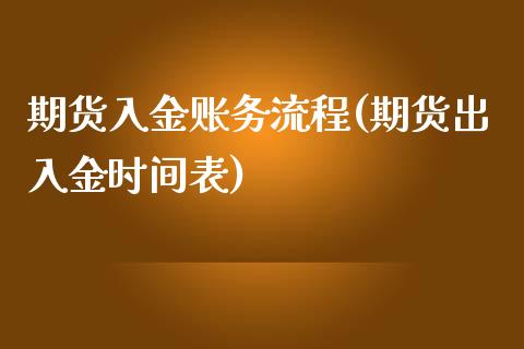 期货入金账务流程(期货出入金时间表)_https://www.zztgc.com_期货行情_第1张