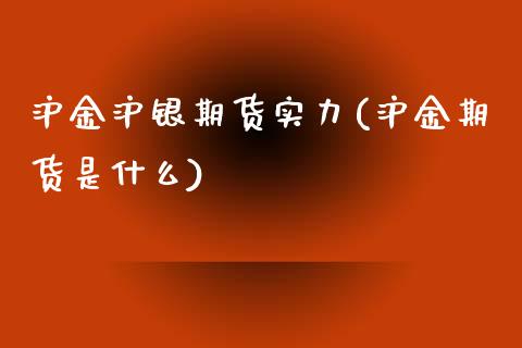 沪金沪银期货实力(沪金期货是什么)_https://www.zztgc.com_期货直播_第1张