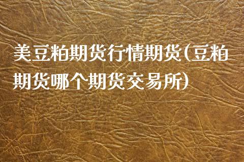 美豆粕期货行情期货(豆粕期货哪个期货交易所)_https://www.zztgc.com_期货直播_第1张