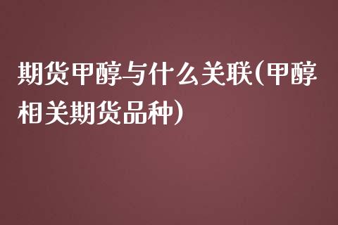 期货甲醇与什么关联(甲醇相关期货品种)_https://www.zztgc.com_期货入门_第1张