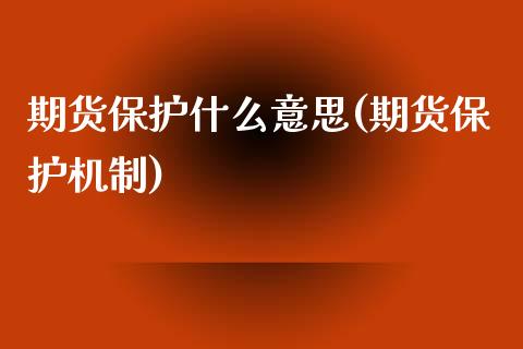 期货保护什么意思(期货保护机制)_https://www.zztgc.com_原油期货_第1张