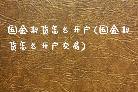 国金期货怎么开户(国金期货怎么开户交易)_https://www.zztgc.com_黄金期货_第1张
