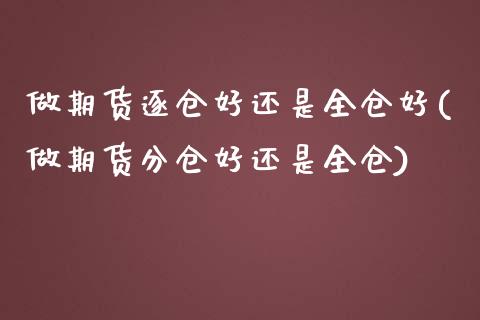 做期货逐仓好还是全仓好(做期货分仓好还是全仓)_https://www.zztgc.com_原油期货_第1张