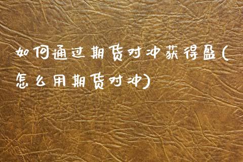 如何通过期货对冲获得盈(怎么用期货对冲)_https://www.zztgc.com_期货直播_第1张