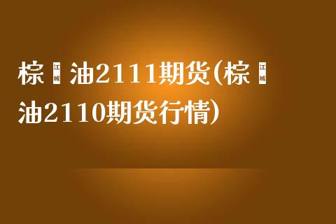 棕榈油2111期货(棕榈油2110期货行情)_https://www.zztgc.com_黄金期货_第1张