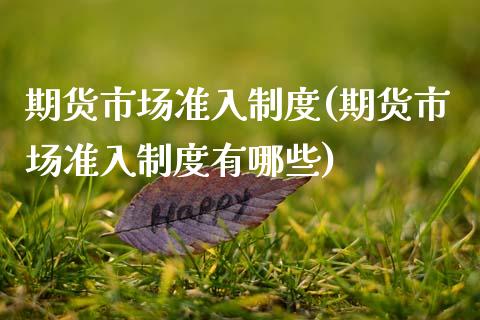 期货市场准入制度(期货市场准入制度有哪些)_https://www.zztgc.com_期货行情_第1张