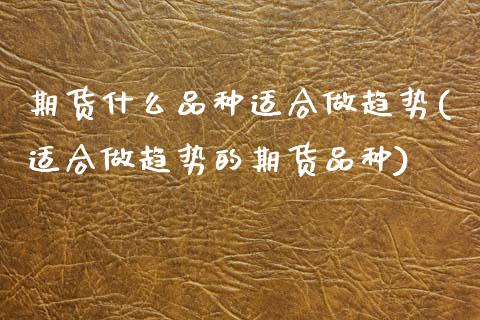 期货什么品种适合做趋势(适合做趋势的期货品种)_https://www.zztgc.com_期货行情_第1张
