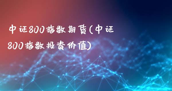 中证800指数期货(中证800指数投资价值)_https://www.zztgc.com_期货直播_第1张